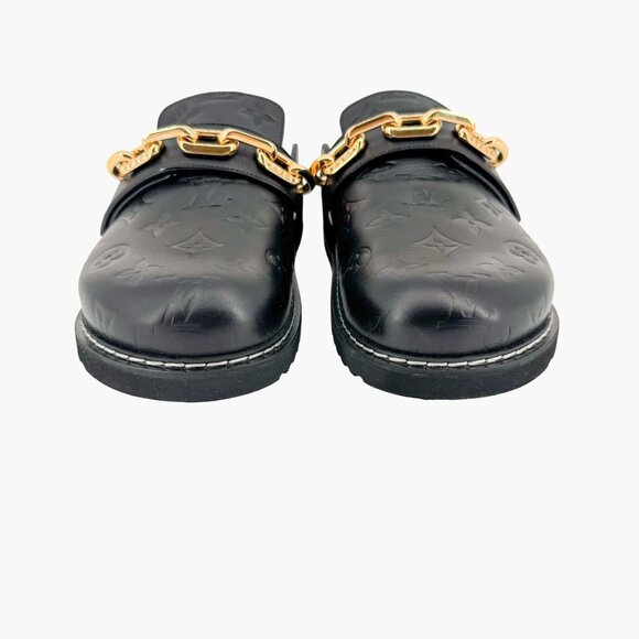 Louis Vuitton Cosy Flat Clog EU 38 US 8 Black LV Monogram Leather Mule Cozy - Picture 5 of 11